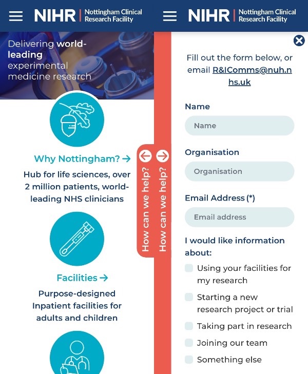Nottingham Clinical Research Facility website