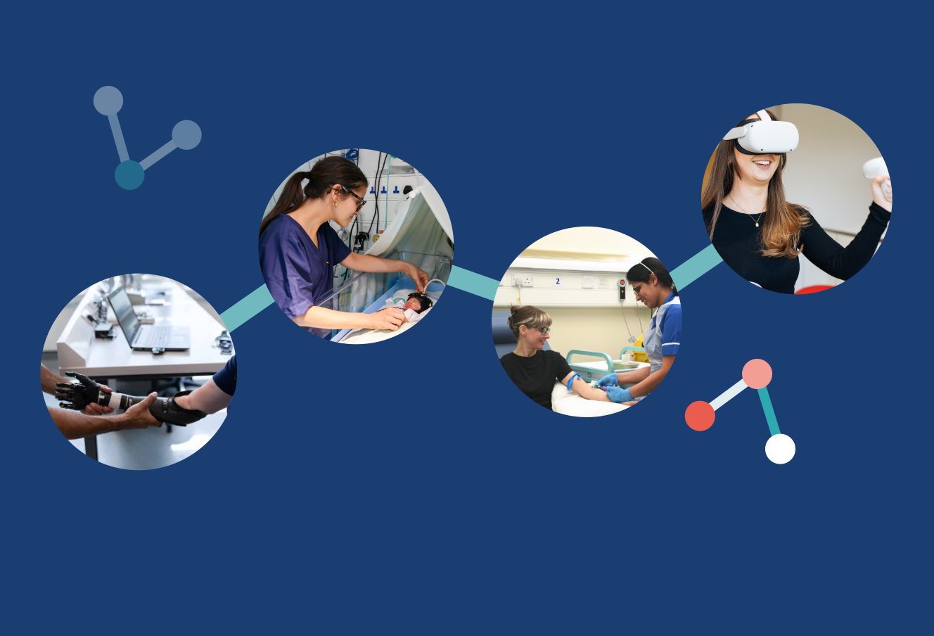 Collection of HealthTech images connected together