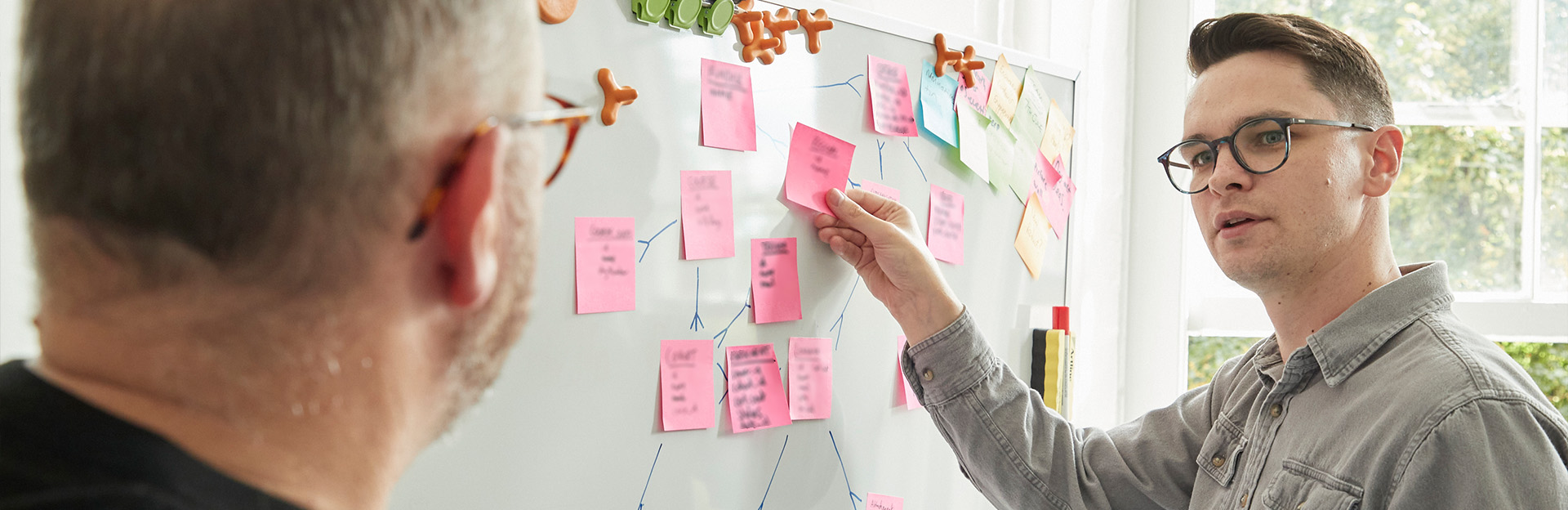 Volute with sticky-notes and whiteboard