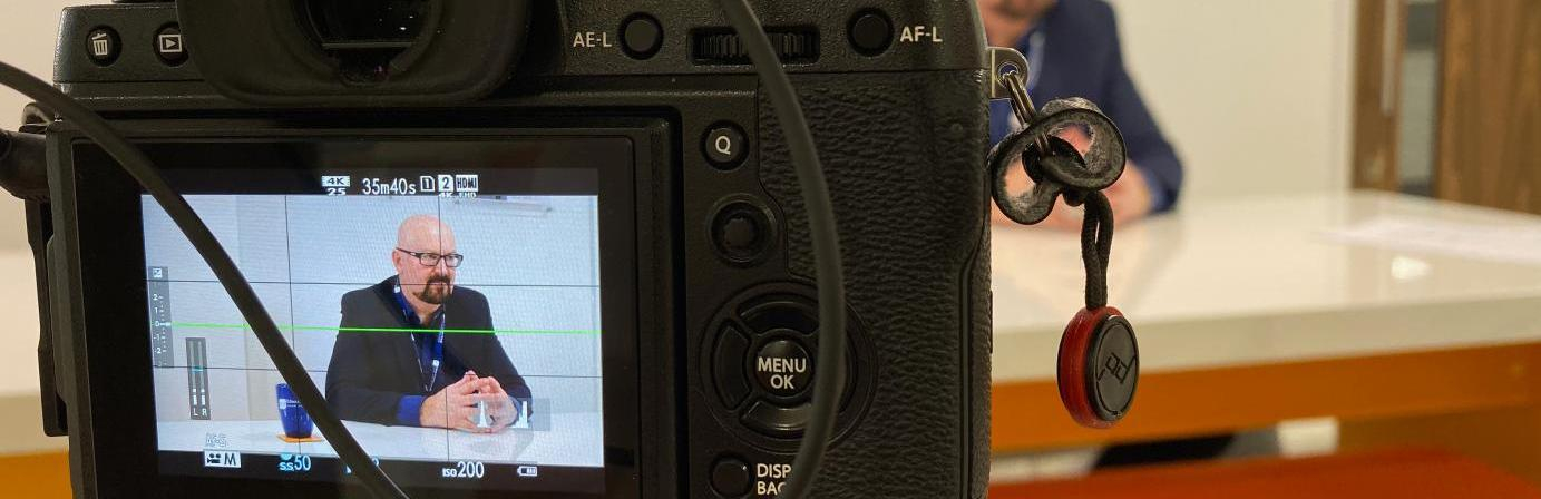 Camera filming for promotional video