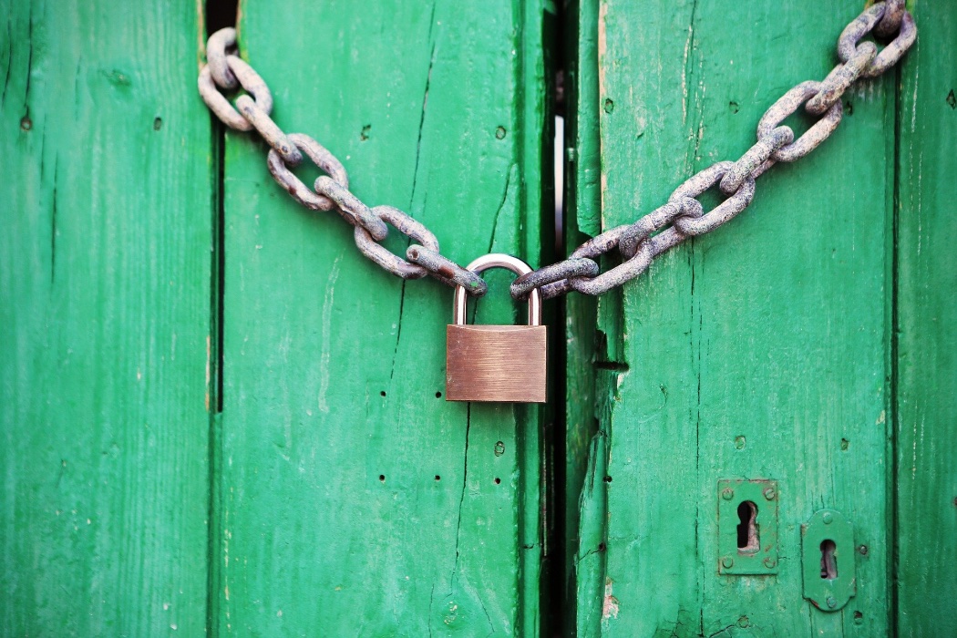 Picture of a padlocked door