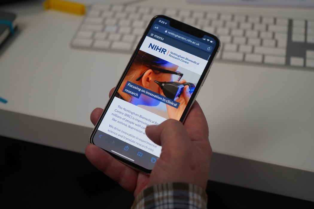 Picture of the NBRC website on a mobile phone