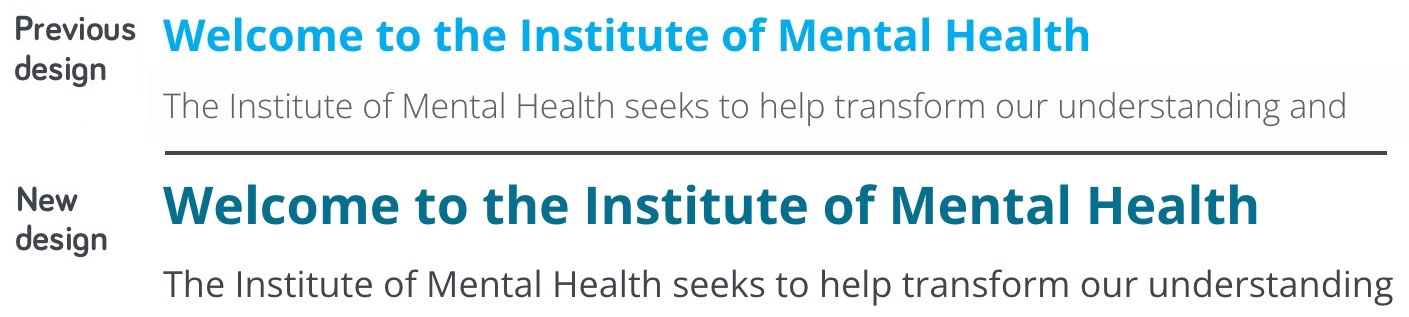 Comparing visual accessibility of old text vs new text