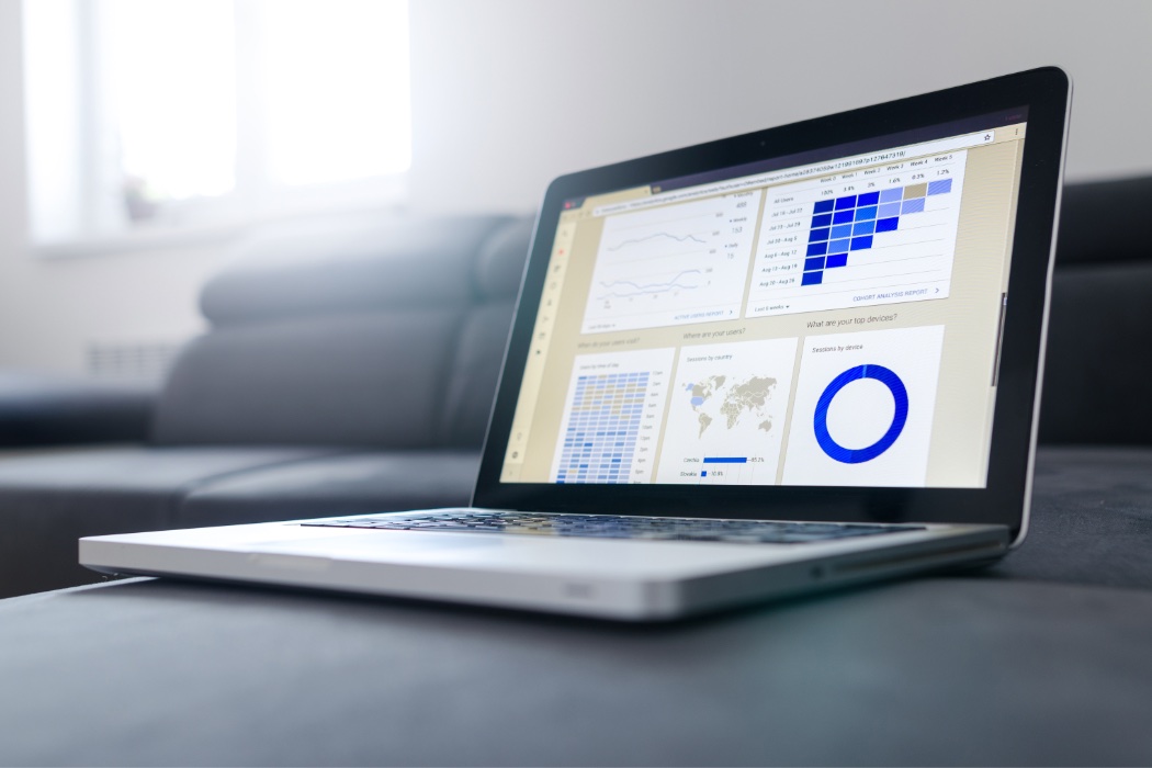 Picture of analytics on a computer