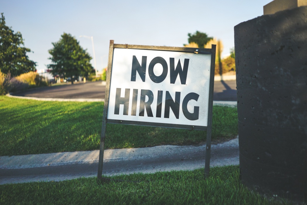 Picture of a Now Hiring sign